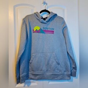 Burton Hoodie Oak Pullover Logo Outdoor Grey Pink Teal Lime Green Sz XL